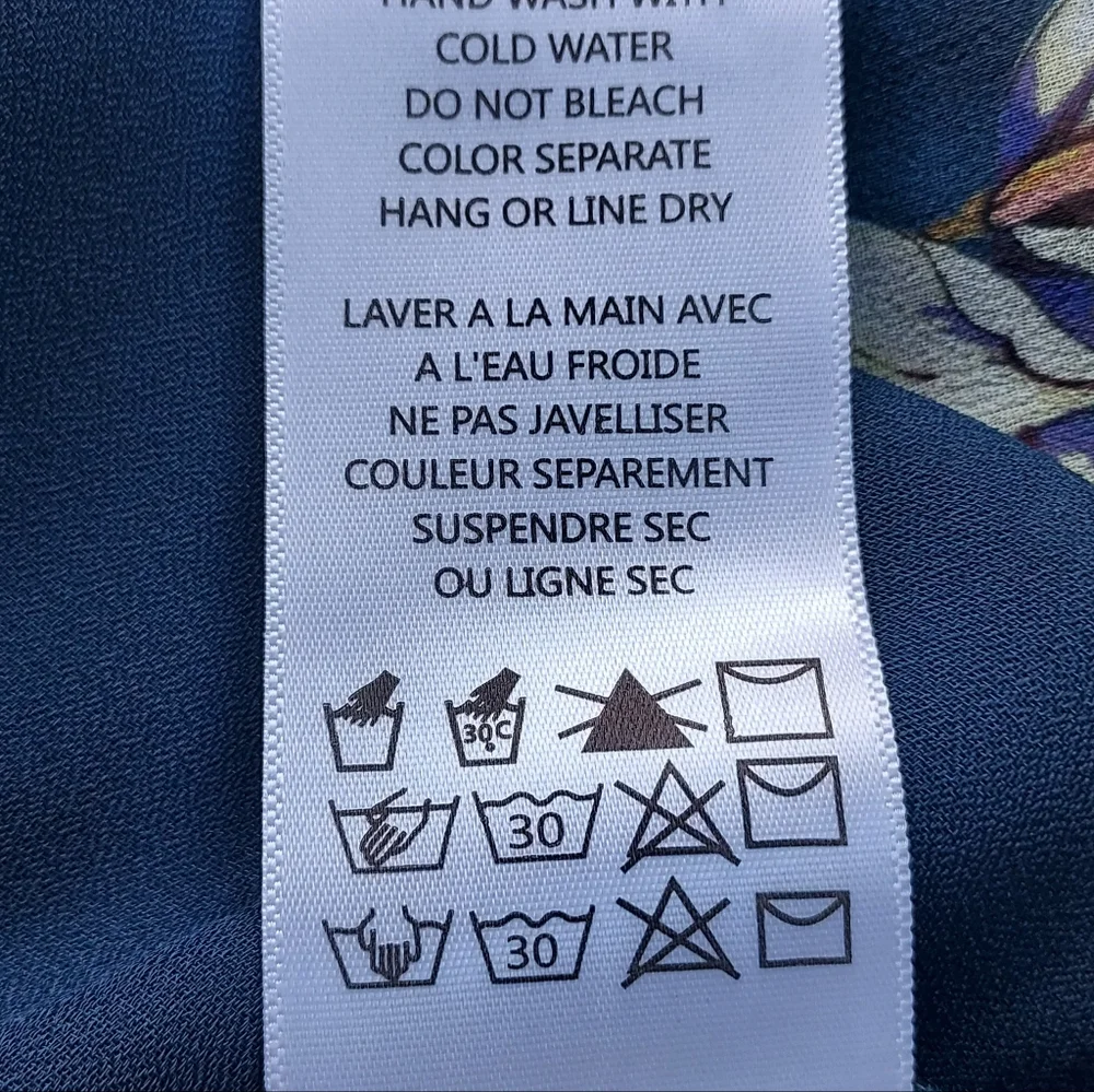 Anthropologie Eri + Ali Blue Boho Floral Velma Blouse Top Size Small Long Sleeve - Picture 11 of 11